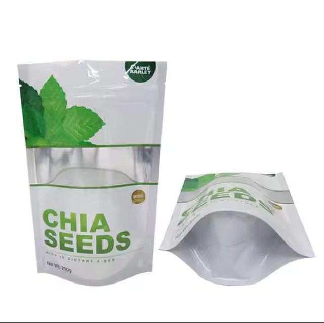 Impression personnalis&eacute;e Soft Touch Stand up ma&iuml;s lin organique l&eacute;gumes graines de chia sac d'emballage en plastique recyclable
