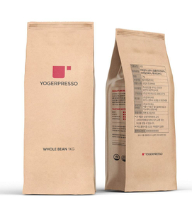 Bolsa de embalaje de caf&eacute; con refuerzo de cuatro lados de papel Kraft compostable con impresi&oacute;n personalizada, bolsa de embalaje con cremallera y v&aacute;lvula de pl&aacute;stico