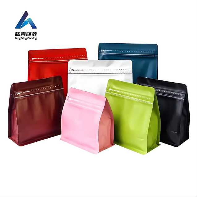 100g 250g 500g 1kg 커피 콩 식품 스낵 포장용 재밀봉 가능한 스탠드 업 지퍼 플랫 바닥 지퍼 백