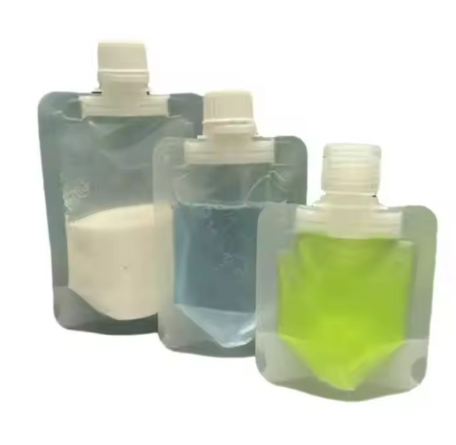 Pochettes debout de 10ML 20ML 30ML, recharge personnalis&eacute;e, emballage en plastique, sac de liquide transparent, pochette &agrave; bec pour cosm&eacute;tiques